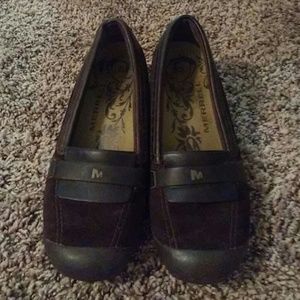 🌈 3/$10 SALE Brown Suede Leather Merrell Loafers